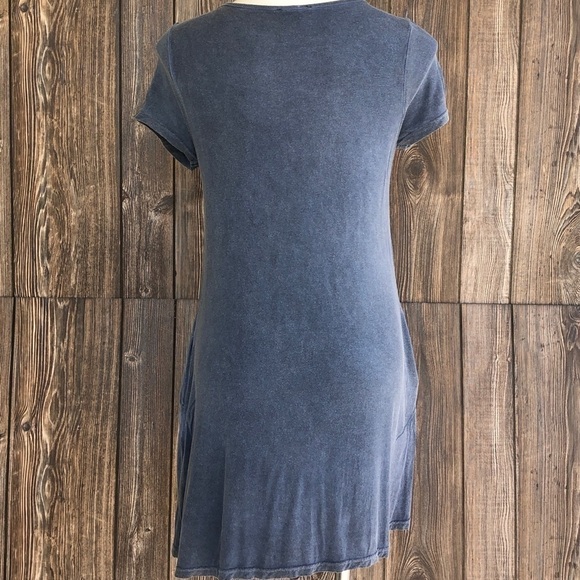 UMGEE Small Dress Cross Strap V-neck Blue Tee Shirt Pockets - Picture 5 of 12